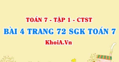 Bài 4 trang 72 SGK Toán 7 Chân trời sáng tạo tập 1